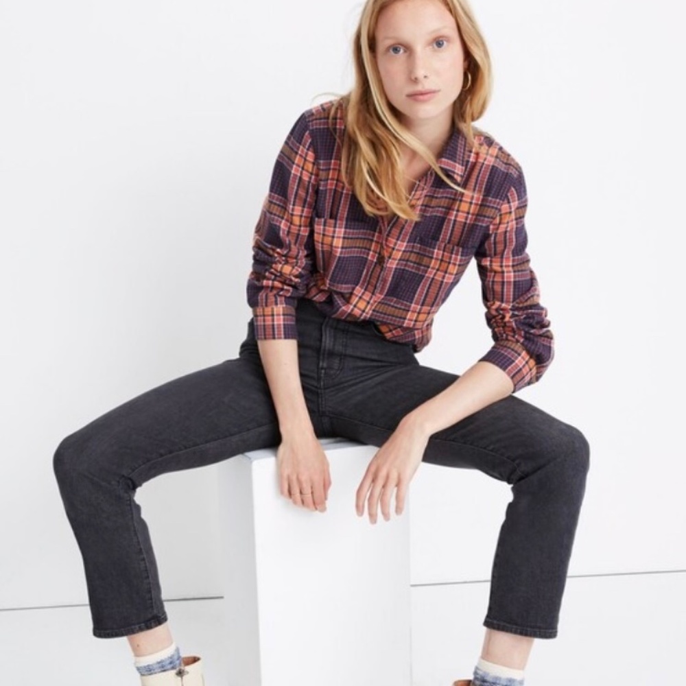 Madewell Flannel Classic Ex-Boyfriend Shirt in Edith Plaid Size M